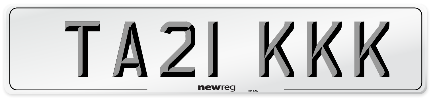 TA21 KKK Number Plate from New Reg